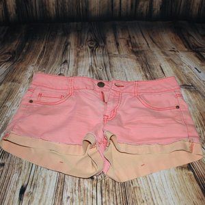 Junior 7 Pink/Peach LEI Cuffed Jeans Shorts